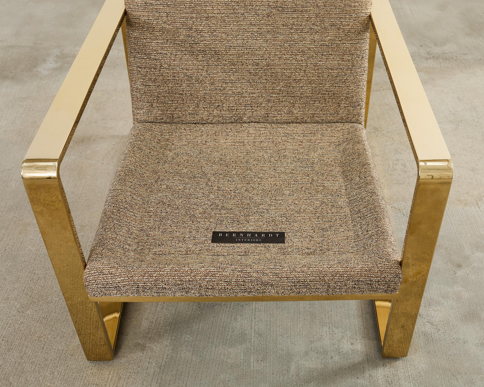 Paire de chaises longues en laiton de style Milo Baughman par Bernhardt en vente 6