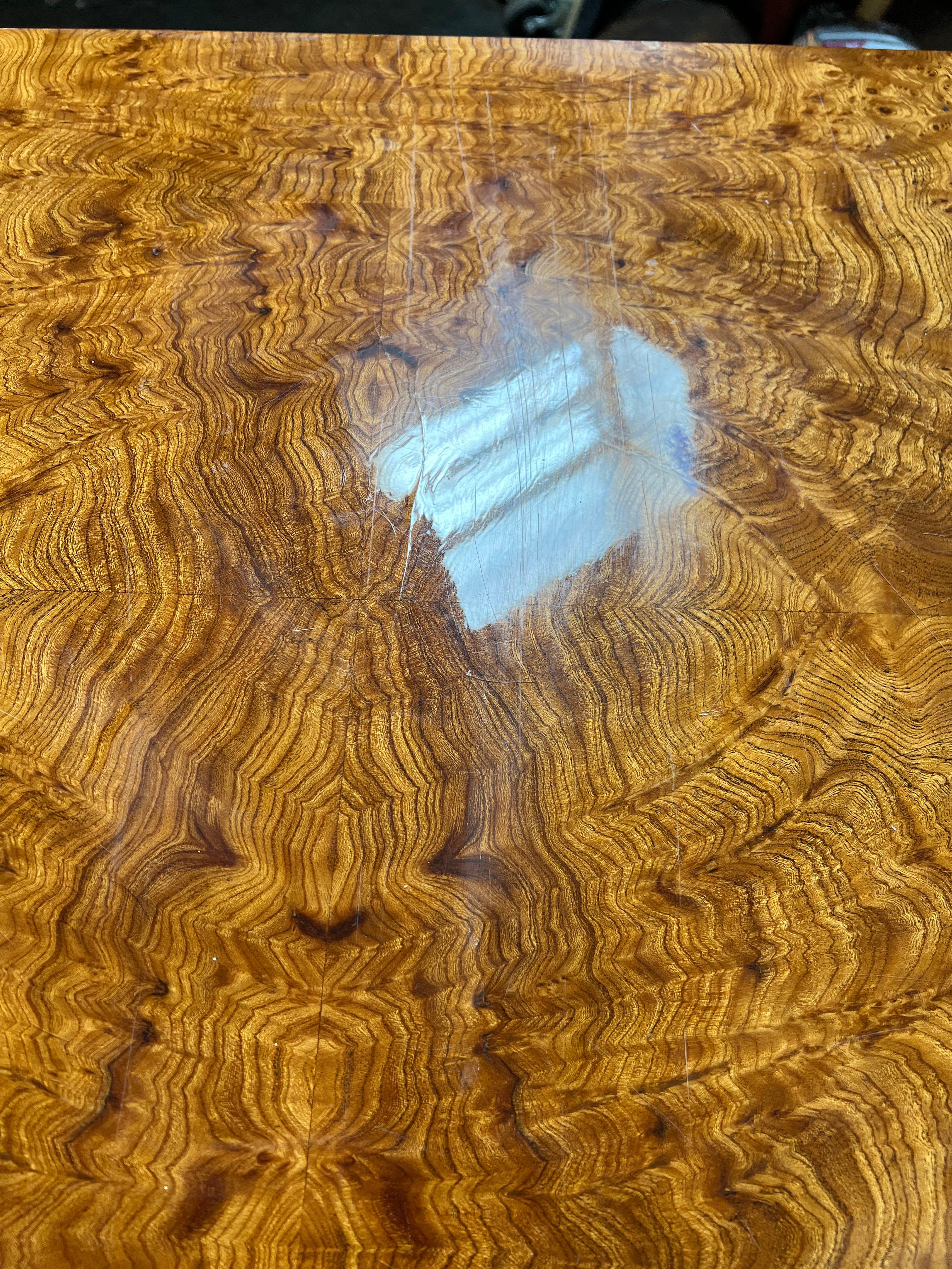 Pair of Milo Baughman Style Burlwood 24