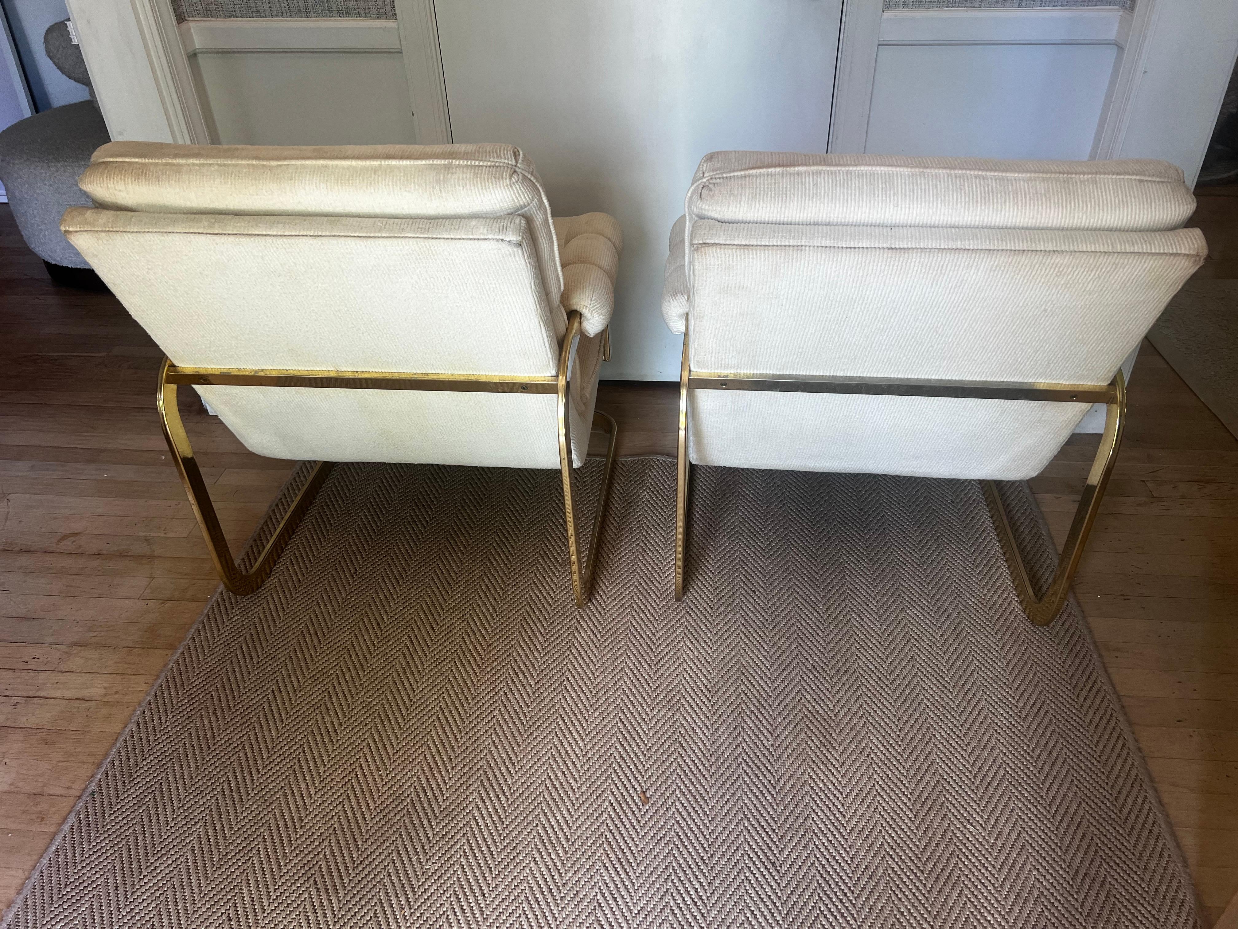 Paire de fauteuils de salon de style Milo Baughman en vente 5
