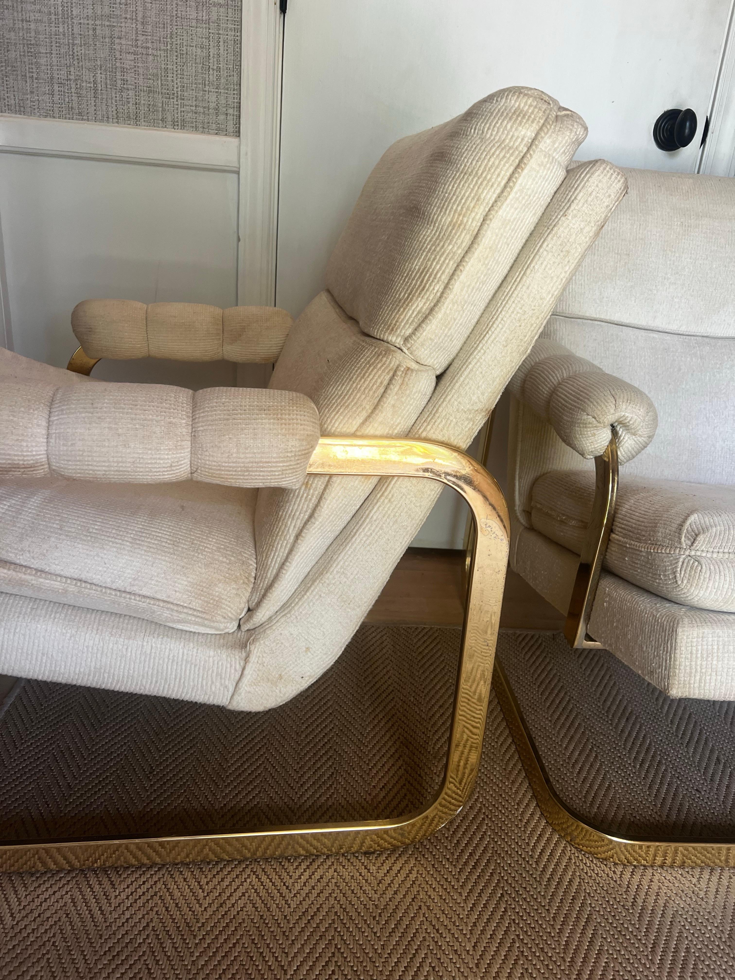 Paire de fauteuils de salon de style Milo Baughman en vente 7