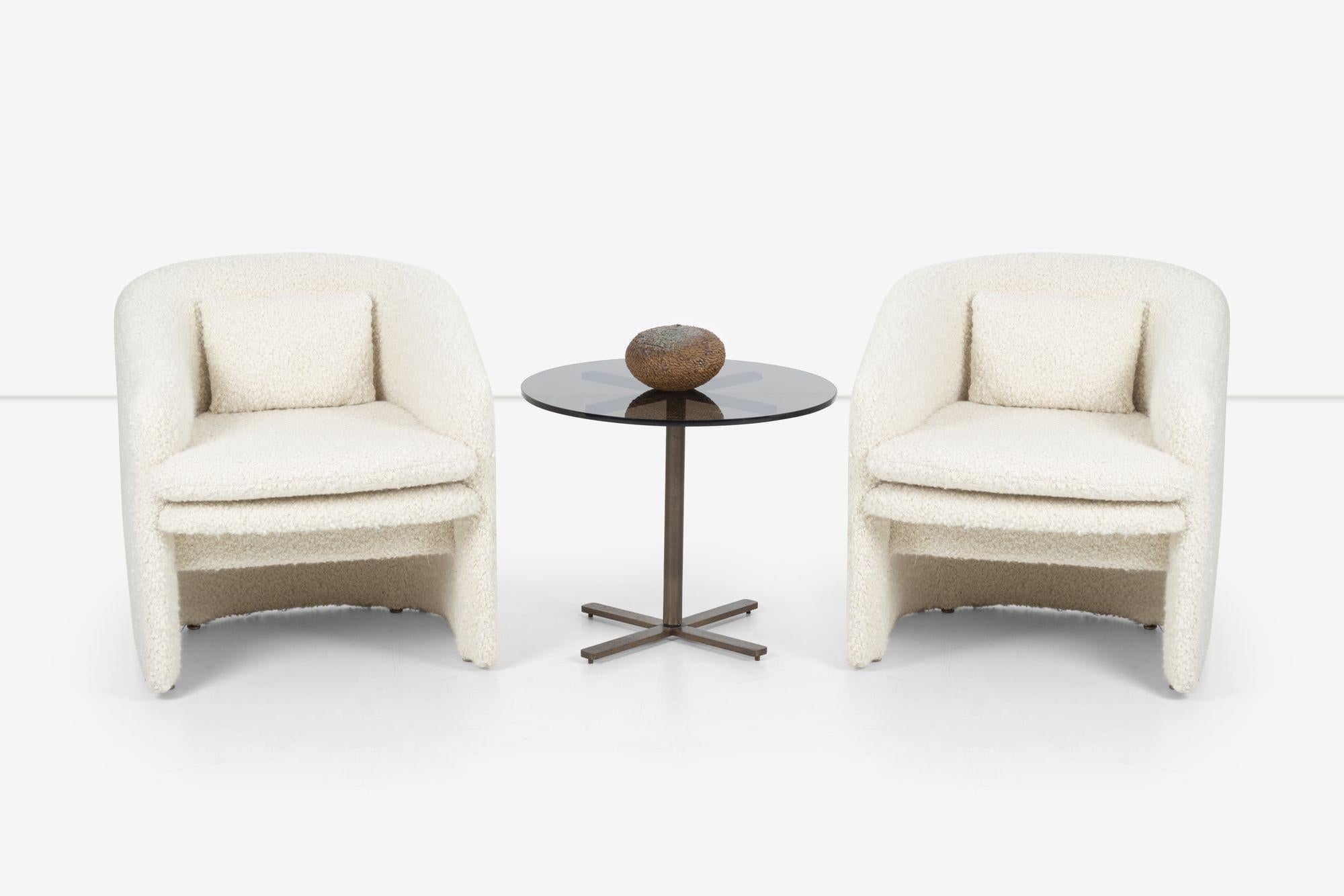 Pair of Milo Baughman Style Lounge Chairs, Reupholstered in Alpaca.
Made in Italy
Dimensions:
29