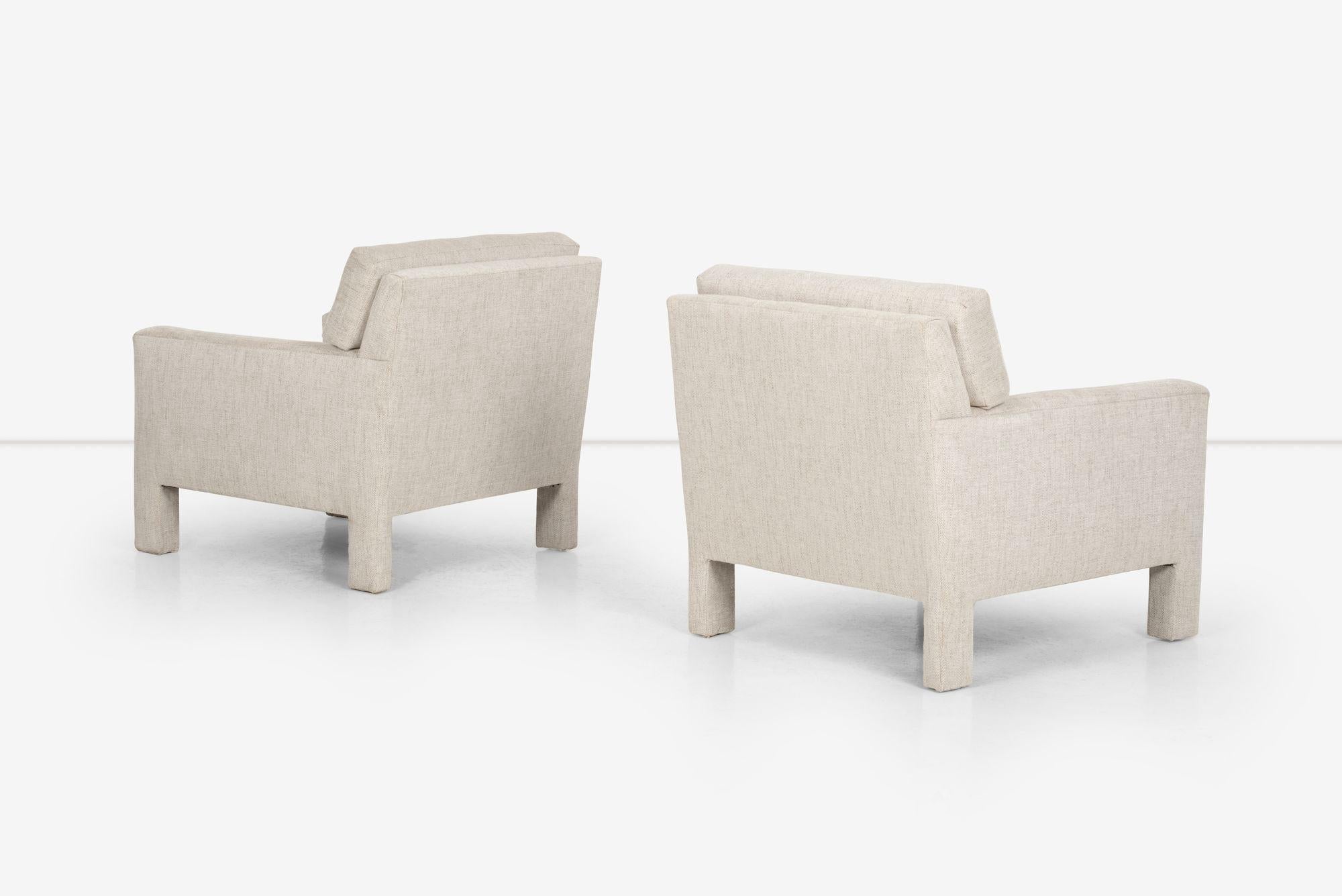 Fin du 20e siècle Paire de fauteuils de salon de style Milo Baughman en vente
