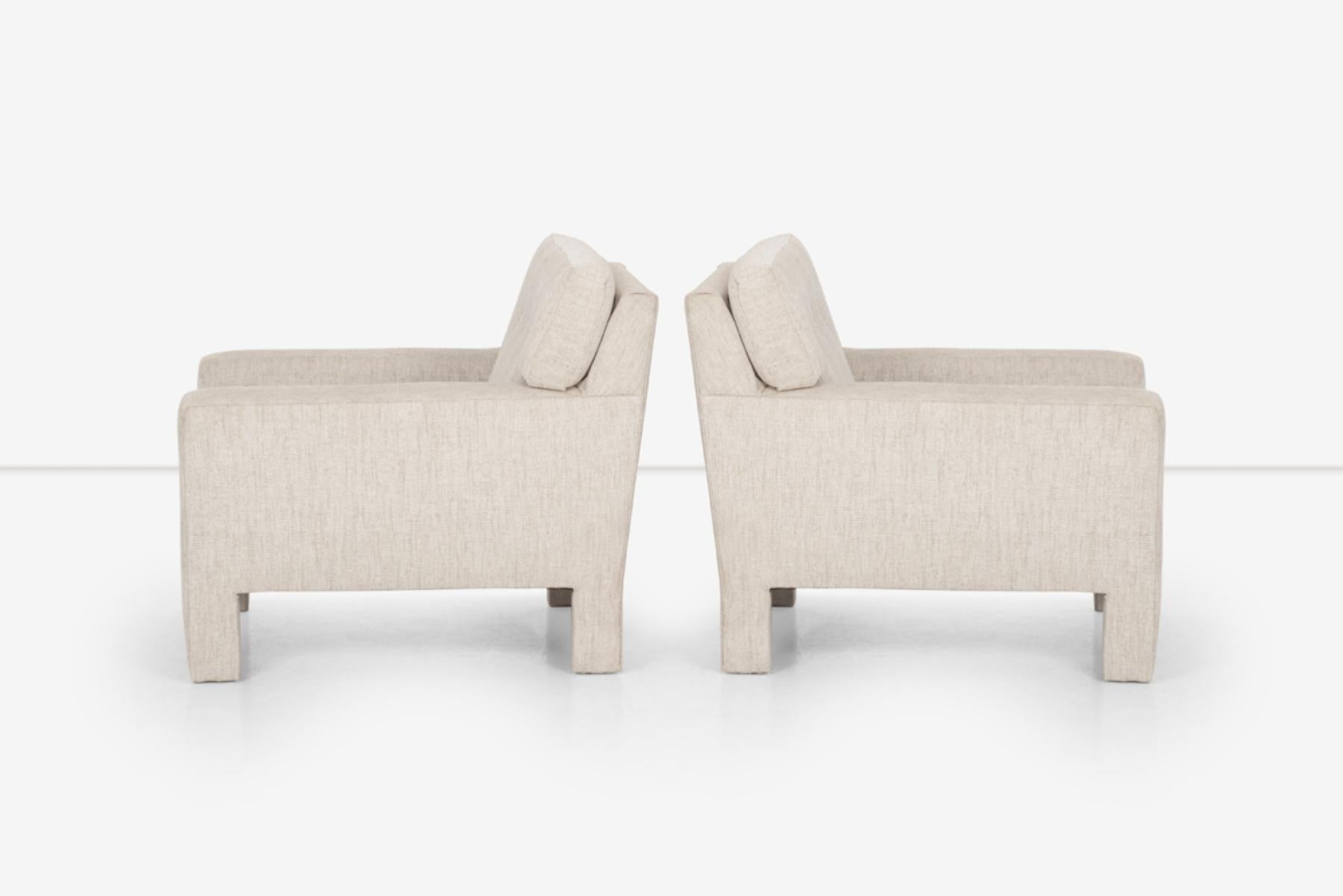 Paar Milo Baughman Stil Lounge Stühle im Zustand „Gut“ im Angebot in Chicago, IL
