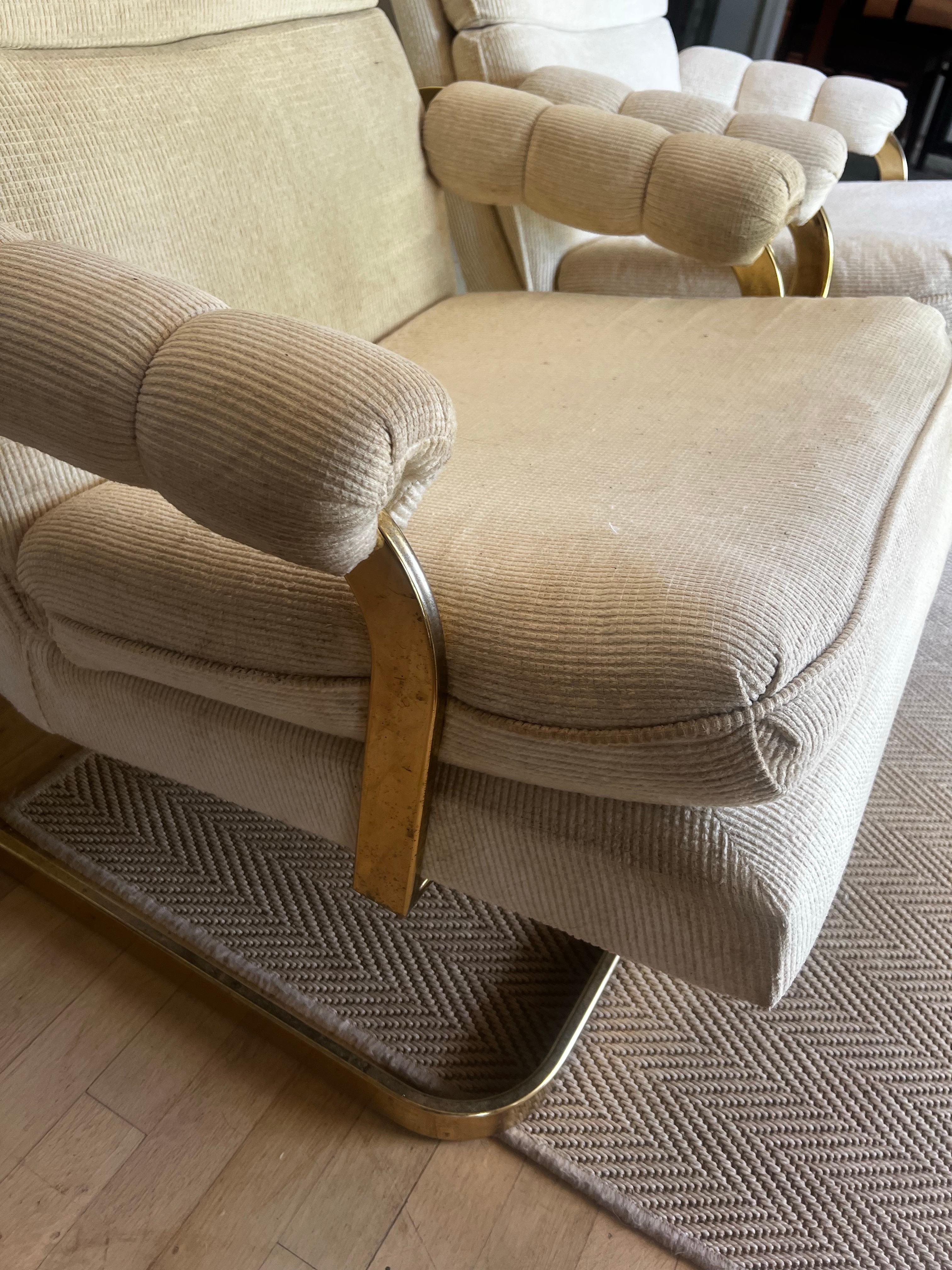 Paire de fauteuils de salon de style Milo Baughman en vente 2