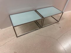 Coppia di tavolini in stile Milo Baughman