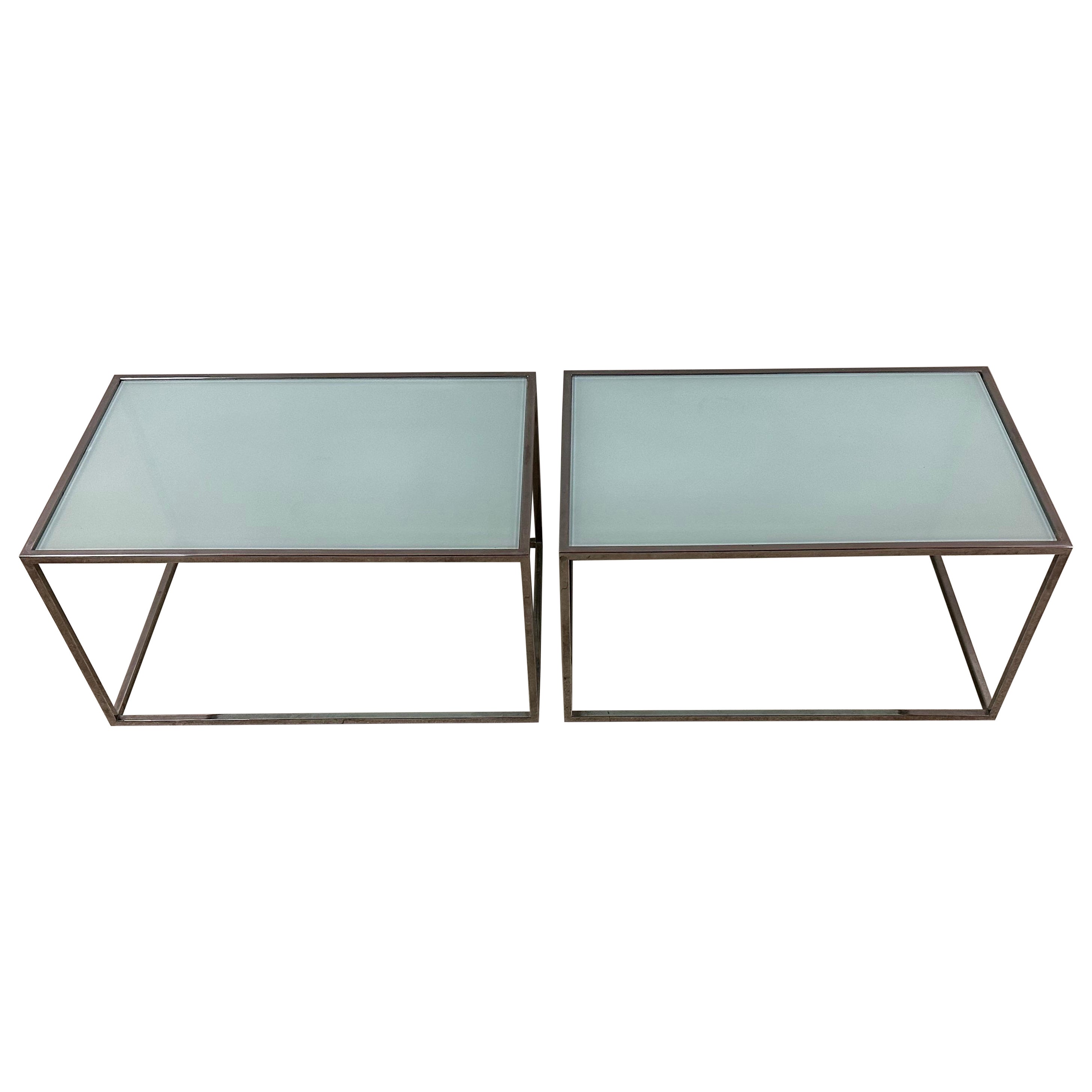 Pair of Milo Baughman style side table
