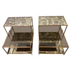 Pair of Milo Baughman Style Side Tables