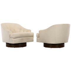 Pair of Milo Baughman Style Swivel Chairs, 1970s