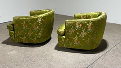 Pair of Milo Baughman Style Swivel Chairs