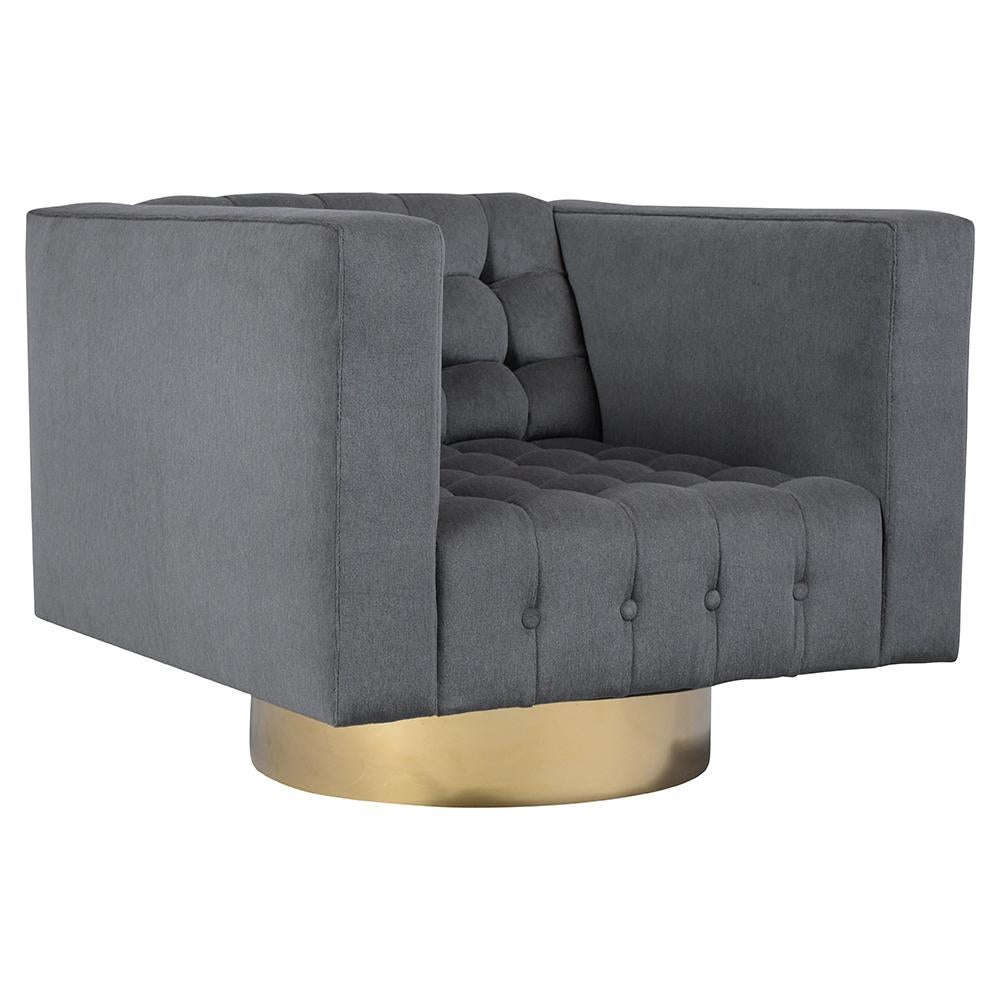 Pair of Milo Baughman Style Swivel Lounge Chairs 4