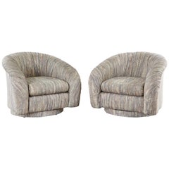 Pair of Milo Baughman Style Swivel Lounge or Club Chairs Pair of Milo Baughman Style Swivel Lounge or Club Chairs