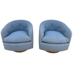 Pair of Milo Baughman Swivel Chairs