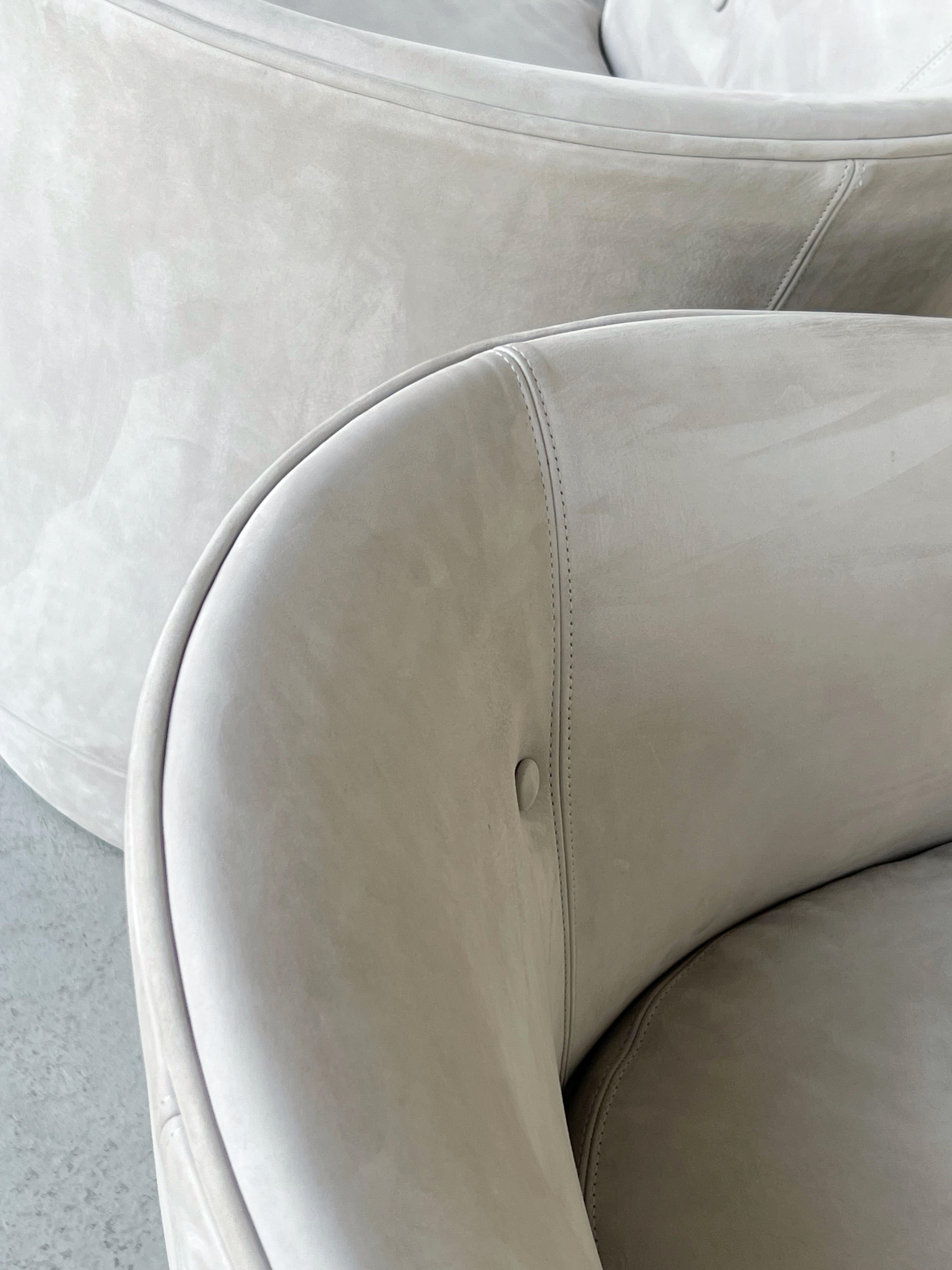 Pair of Milo Baughman  Swivel Chairs Thayer Coggin  Nubuck Leather For Sale 4