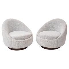 Pair Of Milo Baughman Swivel Lounge Chairs