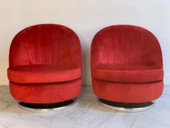 Pair of Milo Baughman Swivel Lounge Chairs for Thayer Coggin