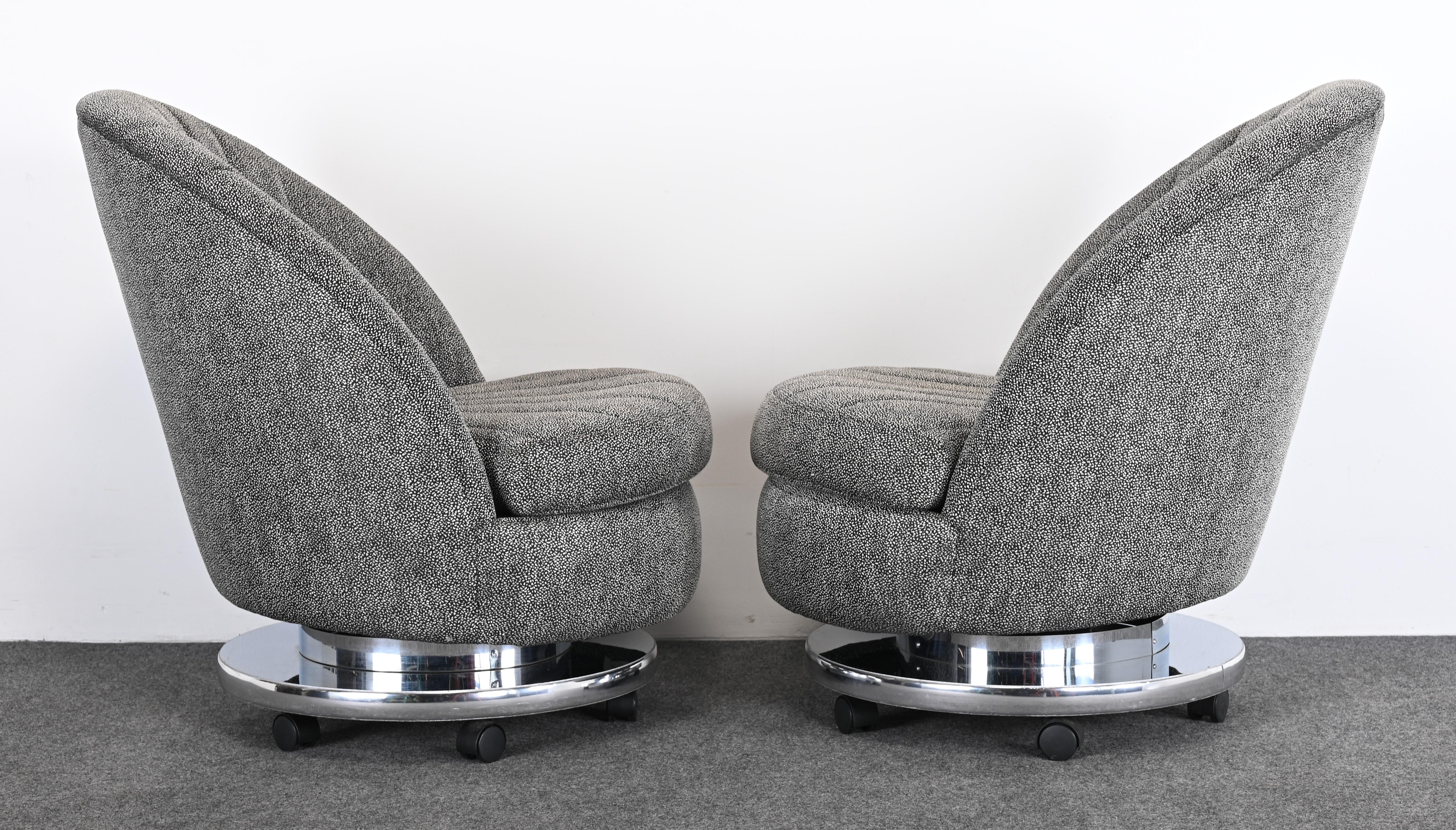 Pair of Milo Baughman Swivel and Tilt Chairs for Thayer Coggin, 1995 For Sale 5