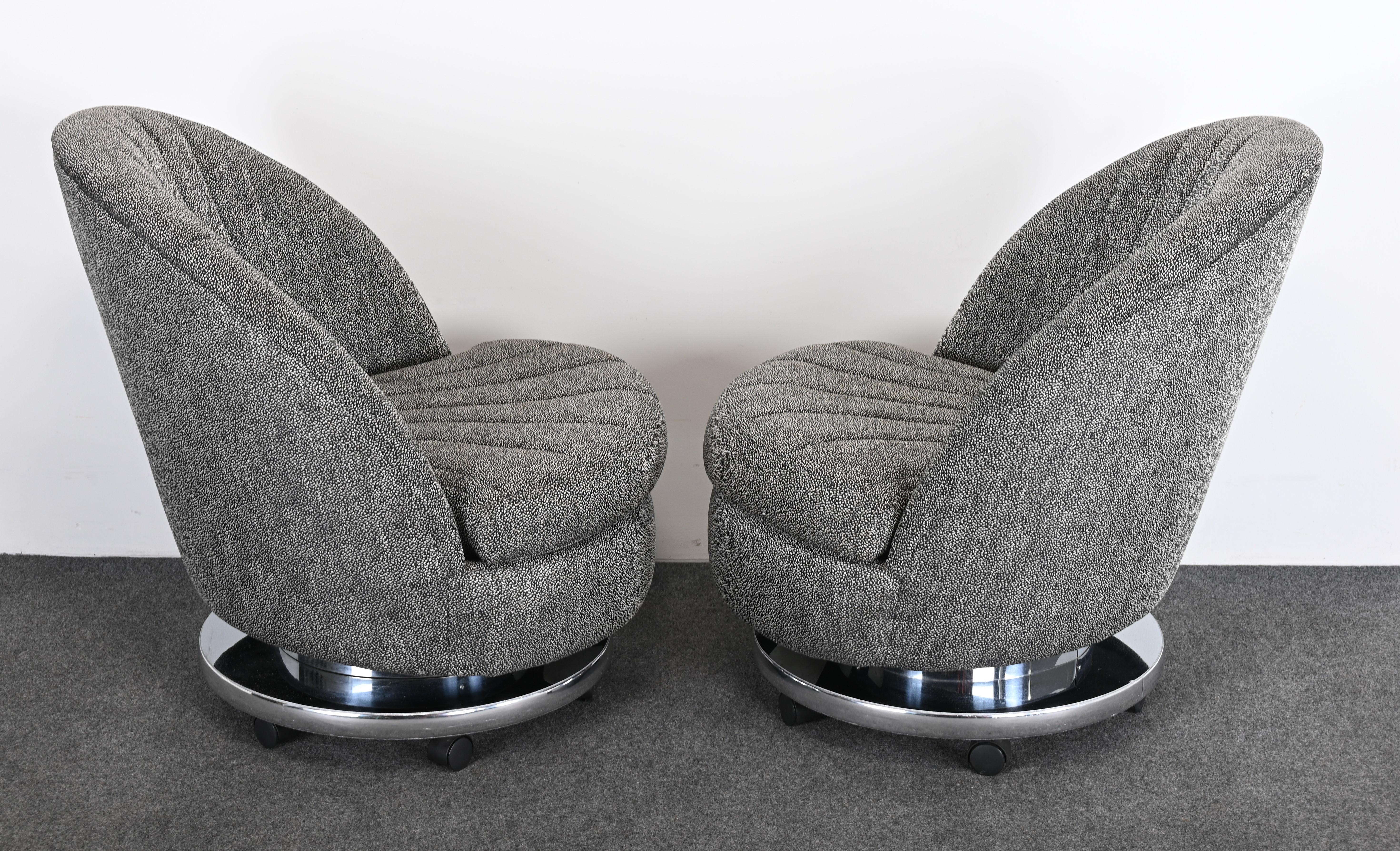 Paire de chaises pivotantes et inclinables de Milo Baughman pour Thayer Coggin, 1995 en vente 6