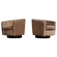 Pair of Milo Baughman Swivel and Tilt Lounge Chairs
