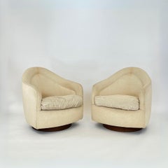 Pair of Milo Baughman Teardrop Swivel/Tilt Chairs