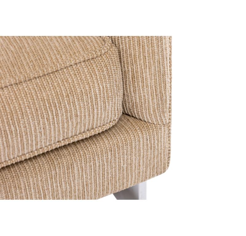 Pair of Milo Baughman / Thayer Coggin Upholstery Floating Cube Armchairs For Sale 3
