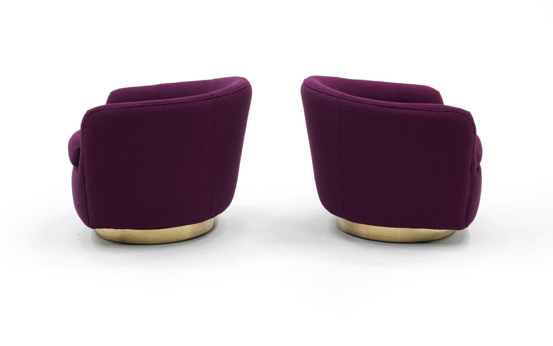 purple swivel chair