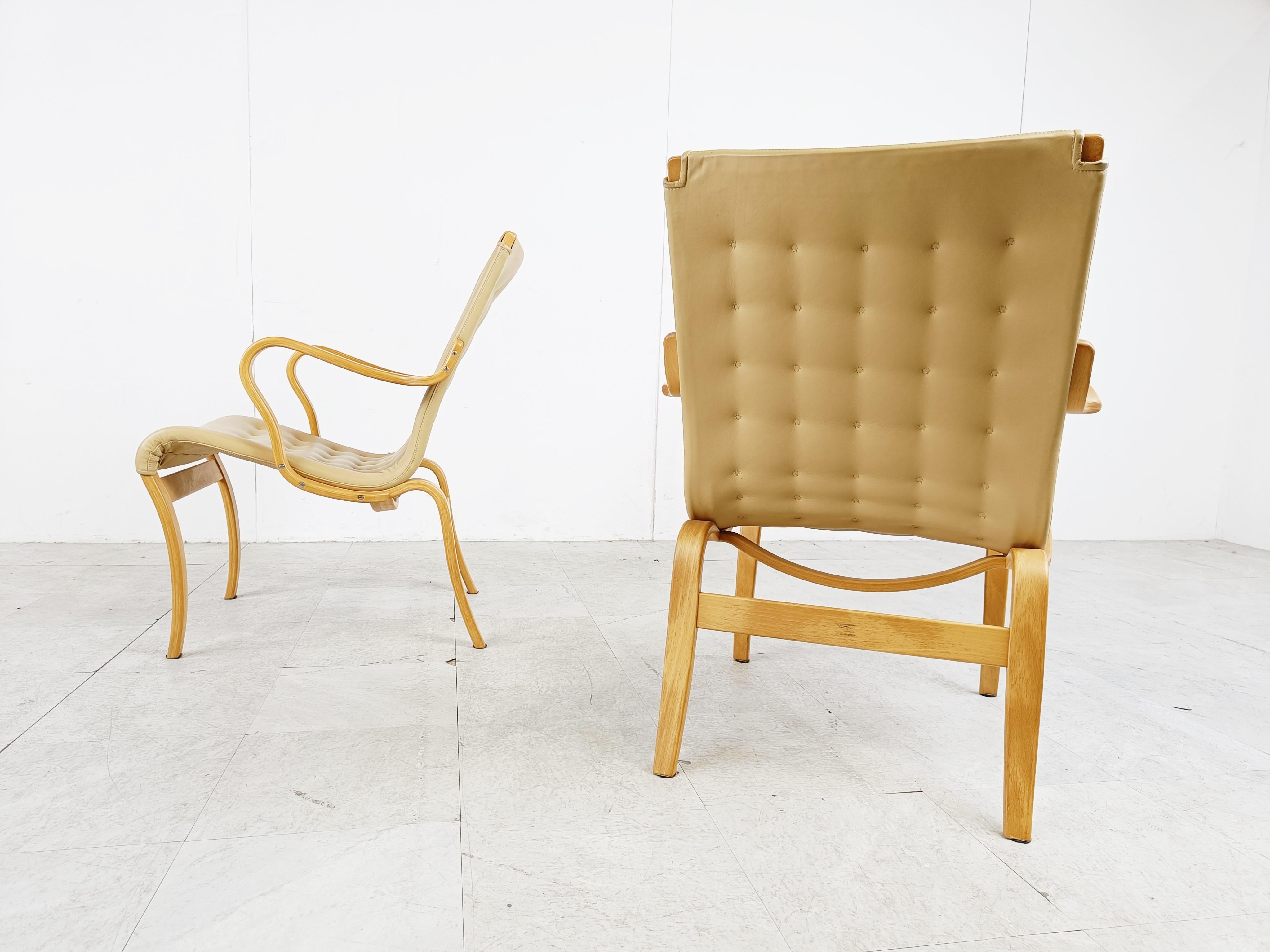 Mid-20th Century Pair of Mina Armchairs by Bruno Mathsson, 1960s For Sale