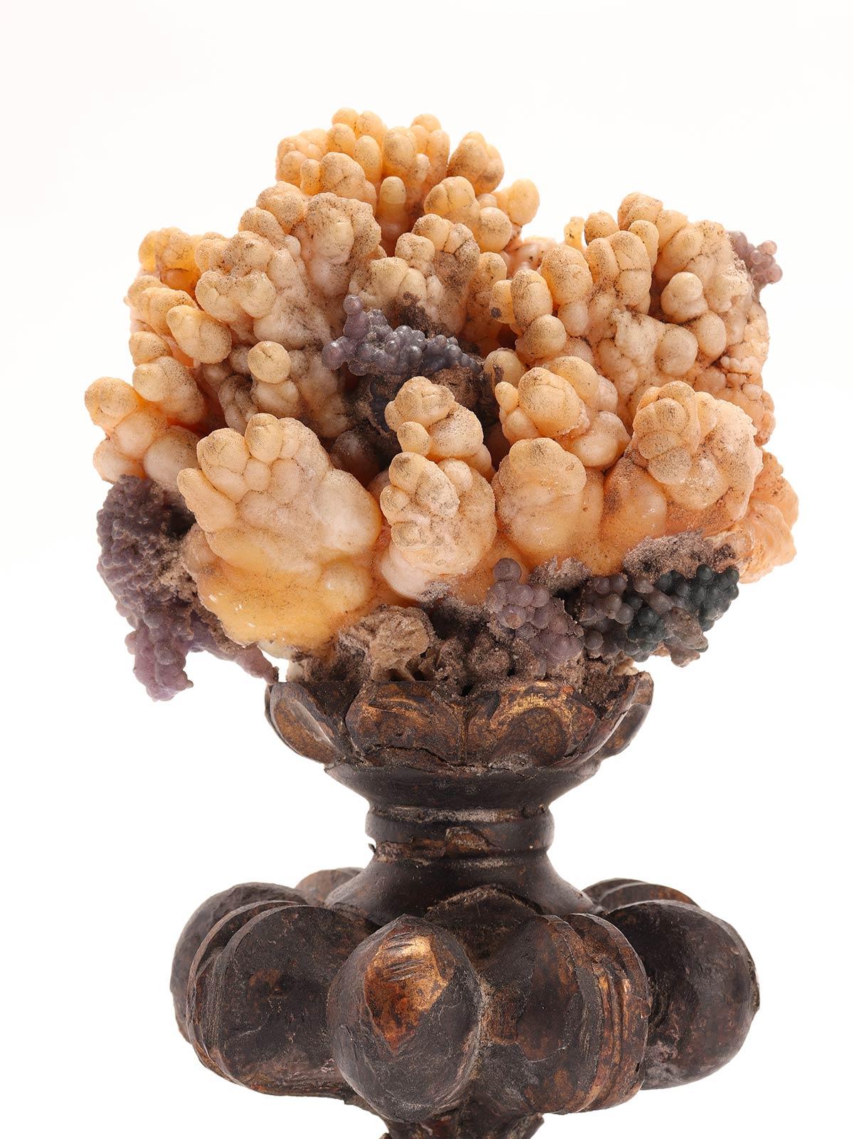 Pair of Mineral Specimen: Calcite Flowers and Pyromorphite Crystals, Italy 1880 In Good Condition For Sale In Milan, IT