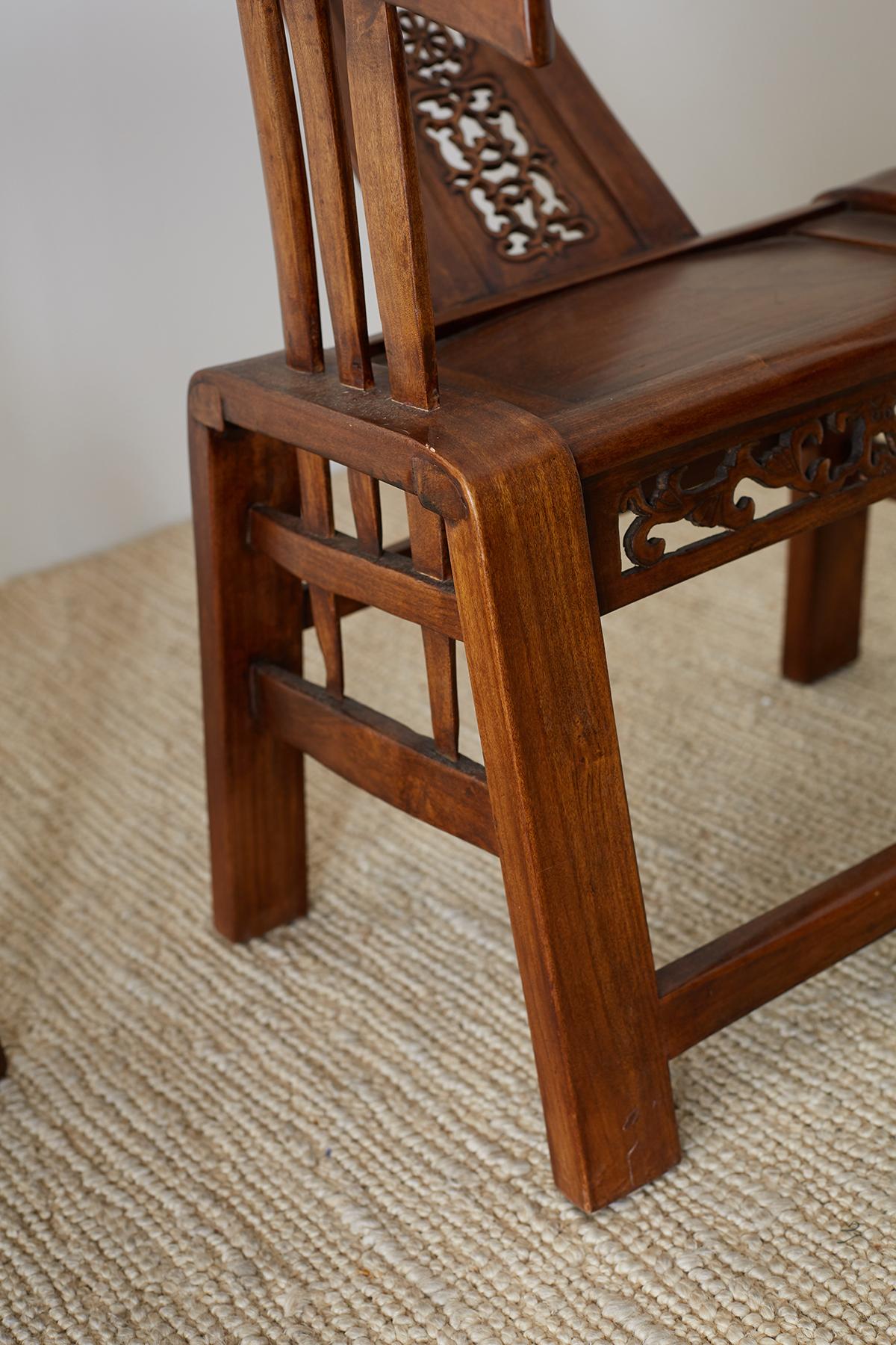 Pair of Ming Style Elm Horseshoe Chairs 7