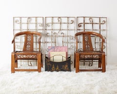 Pair of Ming Style Elm Horseshoe Chairs