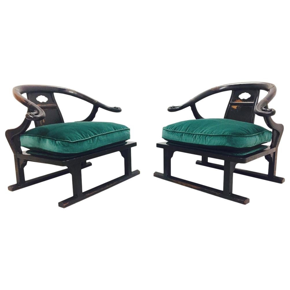 Pair of Ming Style Lounge Chairs by James Mont