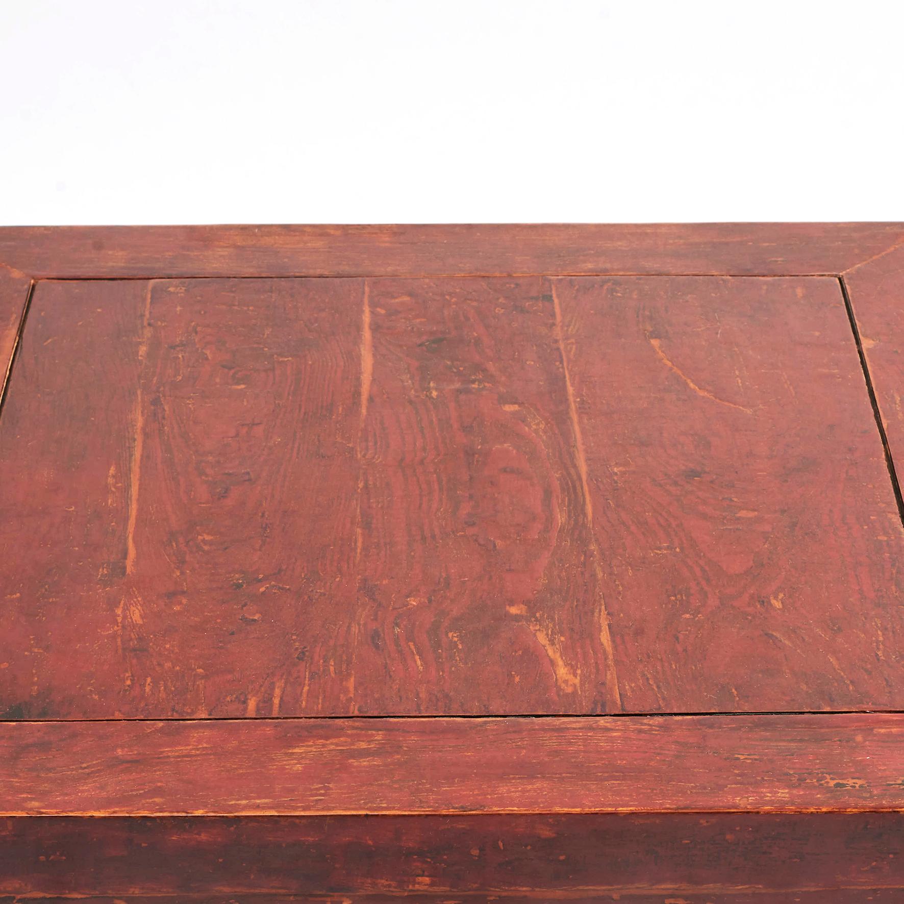 Pair of Ming Style Red Lacquer Side Tables In Good Condition In Kastrup, DK