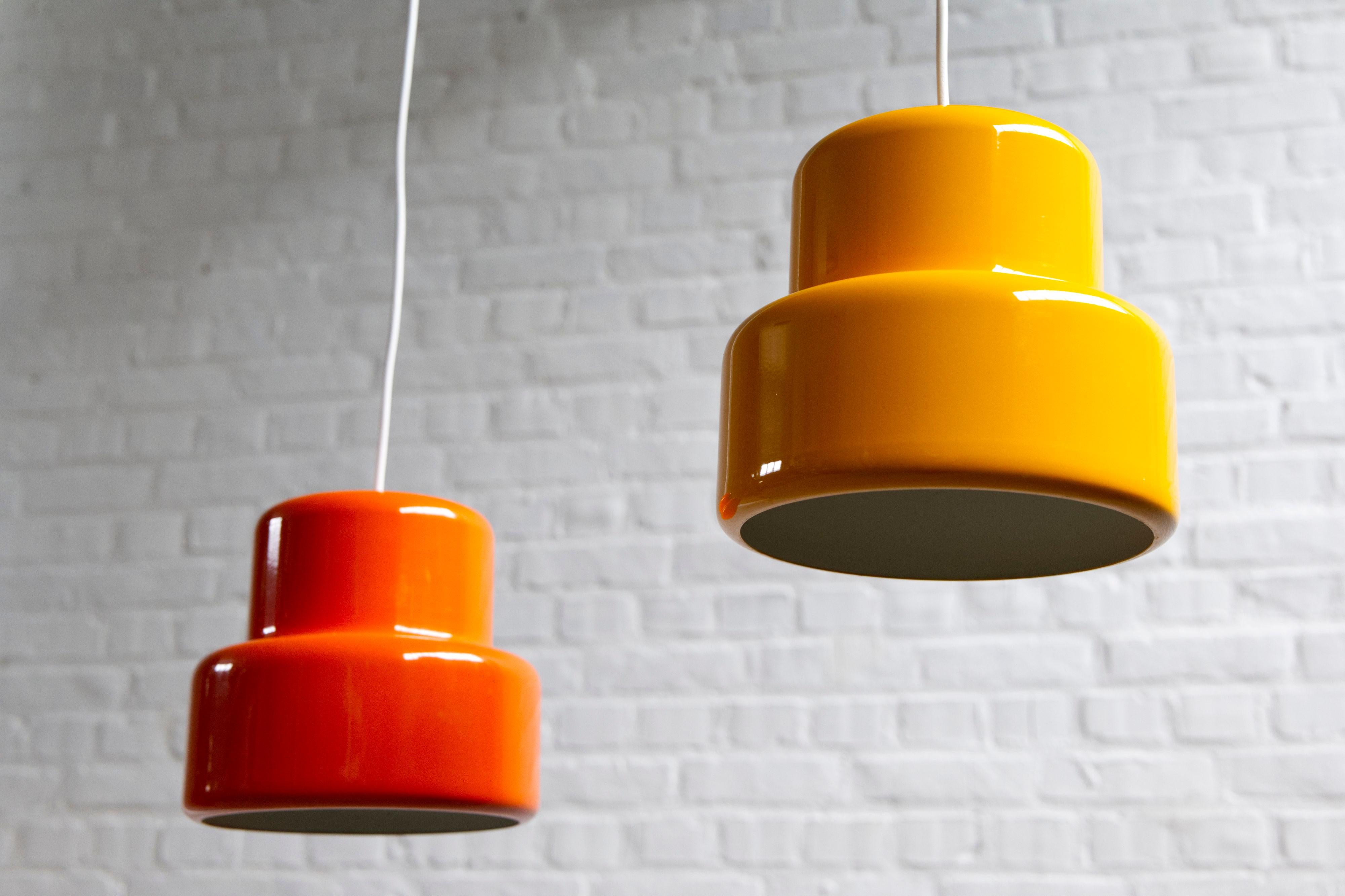 Pair of Mini-Poker Pendant Lamp by Jo Hammerborg for Fog & Mørup, Denmark, 1960s in vendita 2