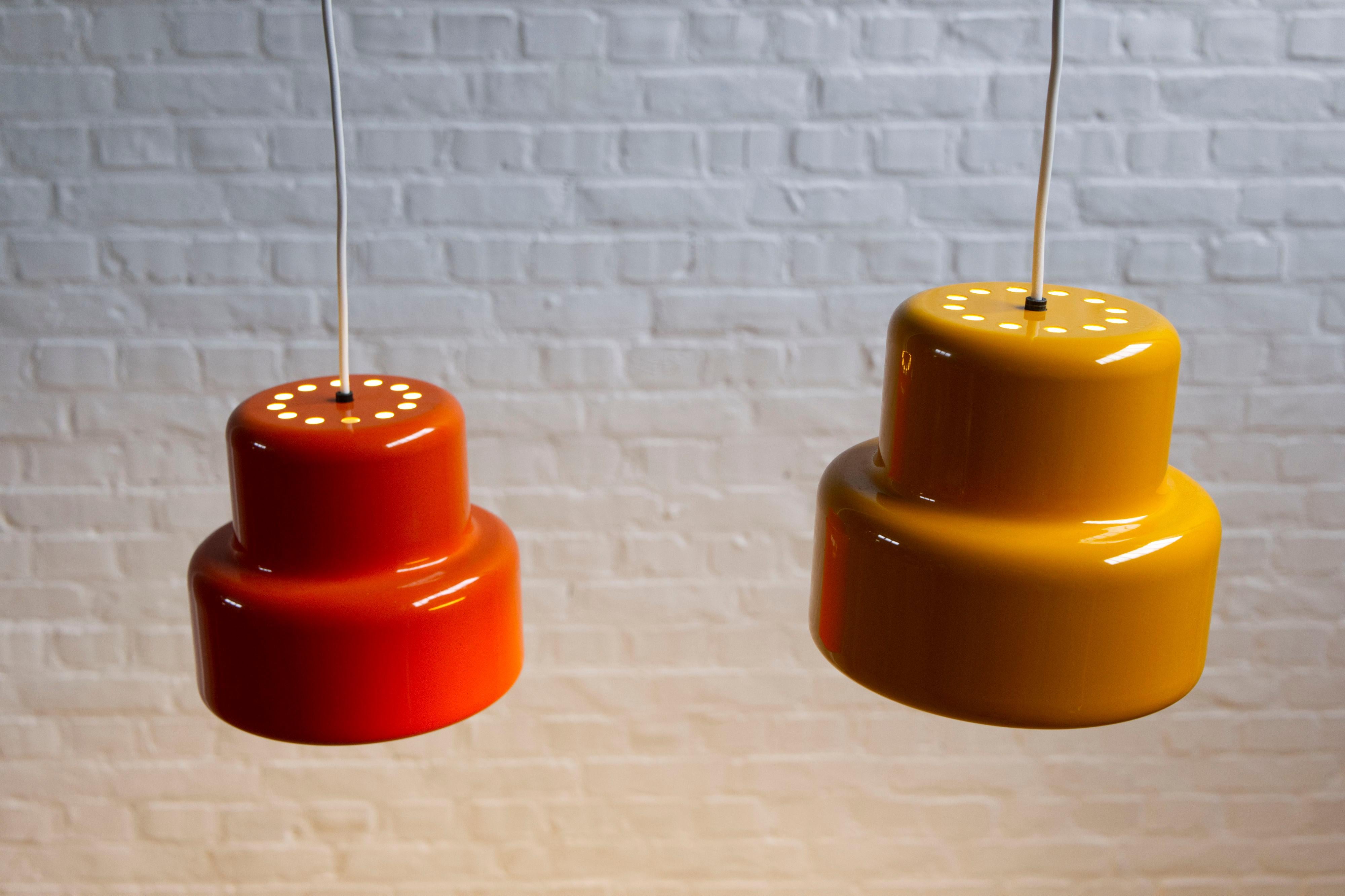 Pair of Mini-Poker Pendant Lamp by Jo Hammerborg for Fog & Mørup, Denmark, 1960s in vendita 5