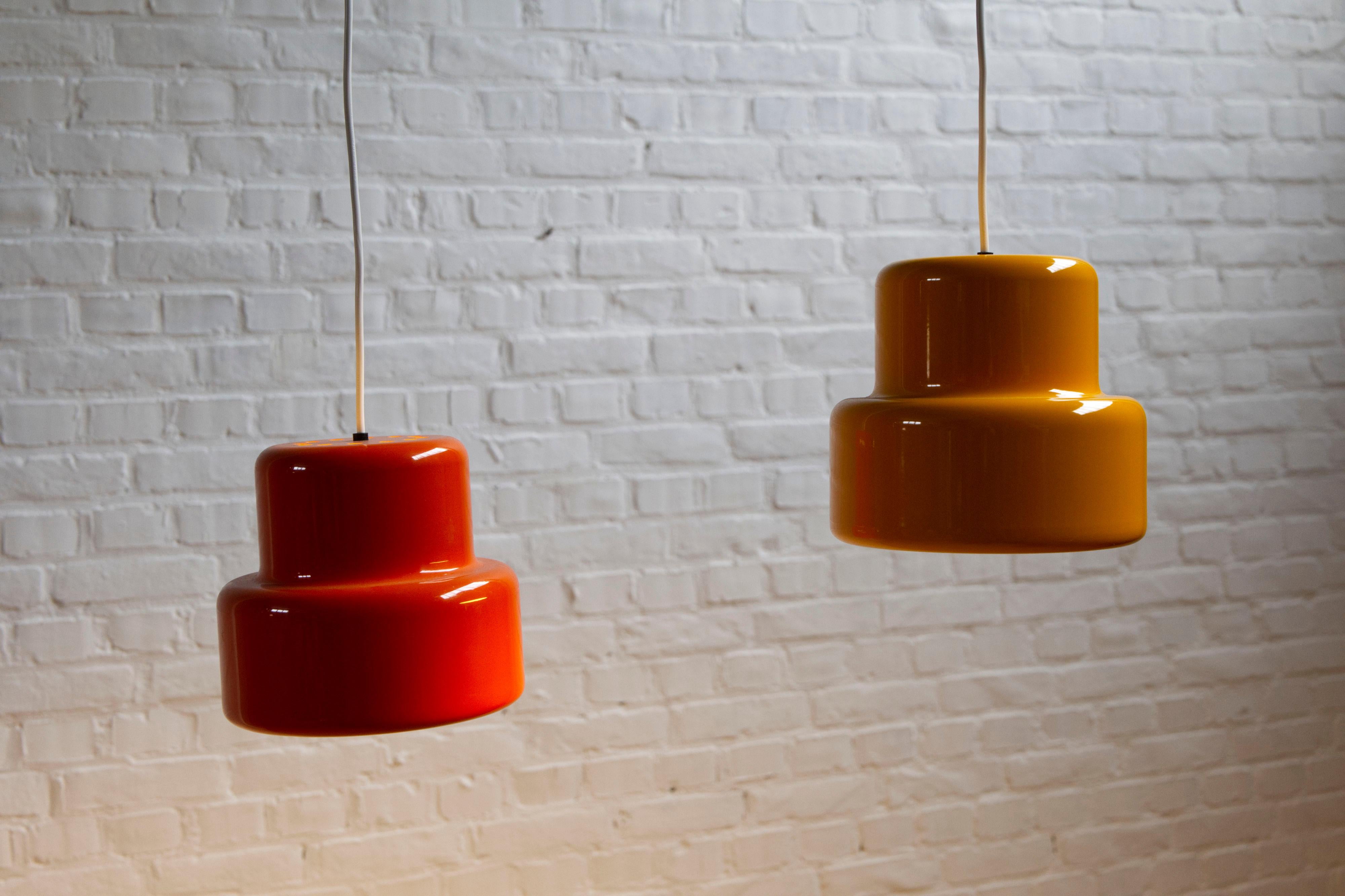 Pair of Mini-Poker Pendant Lamp by Jo Hammerborg for Fog & Mørup, Denmark, 1960s in vendita 6