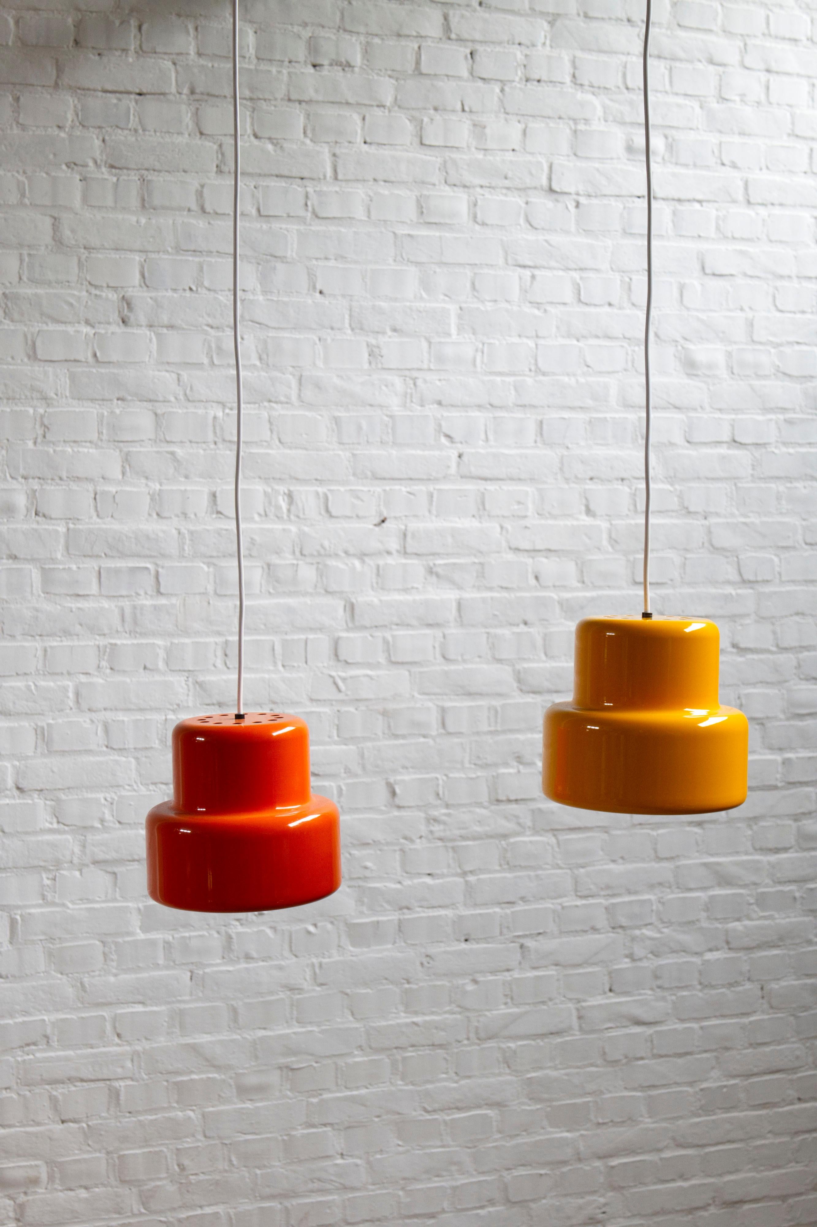 Pair of Mini-Poker Pendant Lamp by Jo Hammerborg for Fog & Mørup, Denmark, 1960s in vendita 10