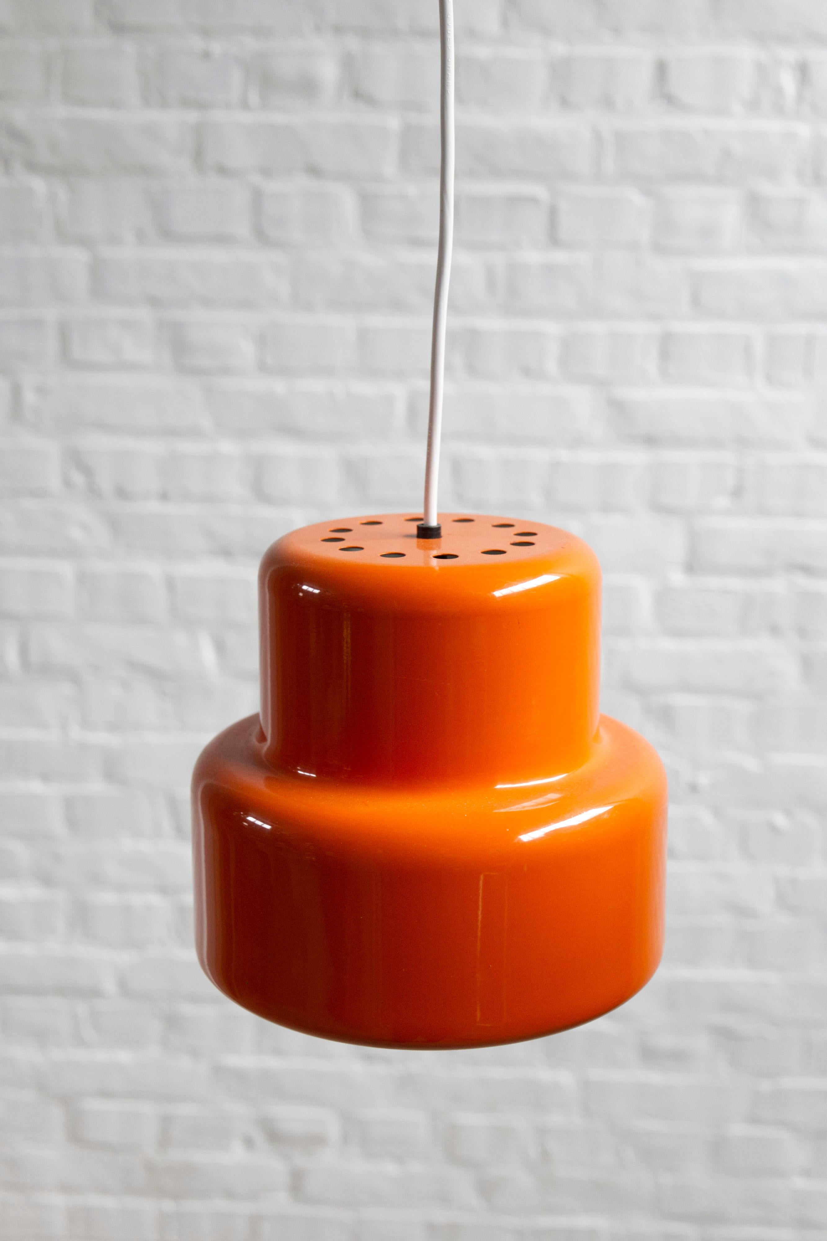 Metà XX secolo Pair of Mini-Poker Pendant Lamp by Jo Hammerborg for Fog & Mørup, Denmark, 1960s in vendita