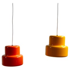 Pair of Mini-Poker Pendant Lamp by Jo Hammerborg for Fog & Mørup, Denmark, 1960s