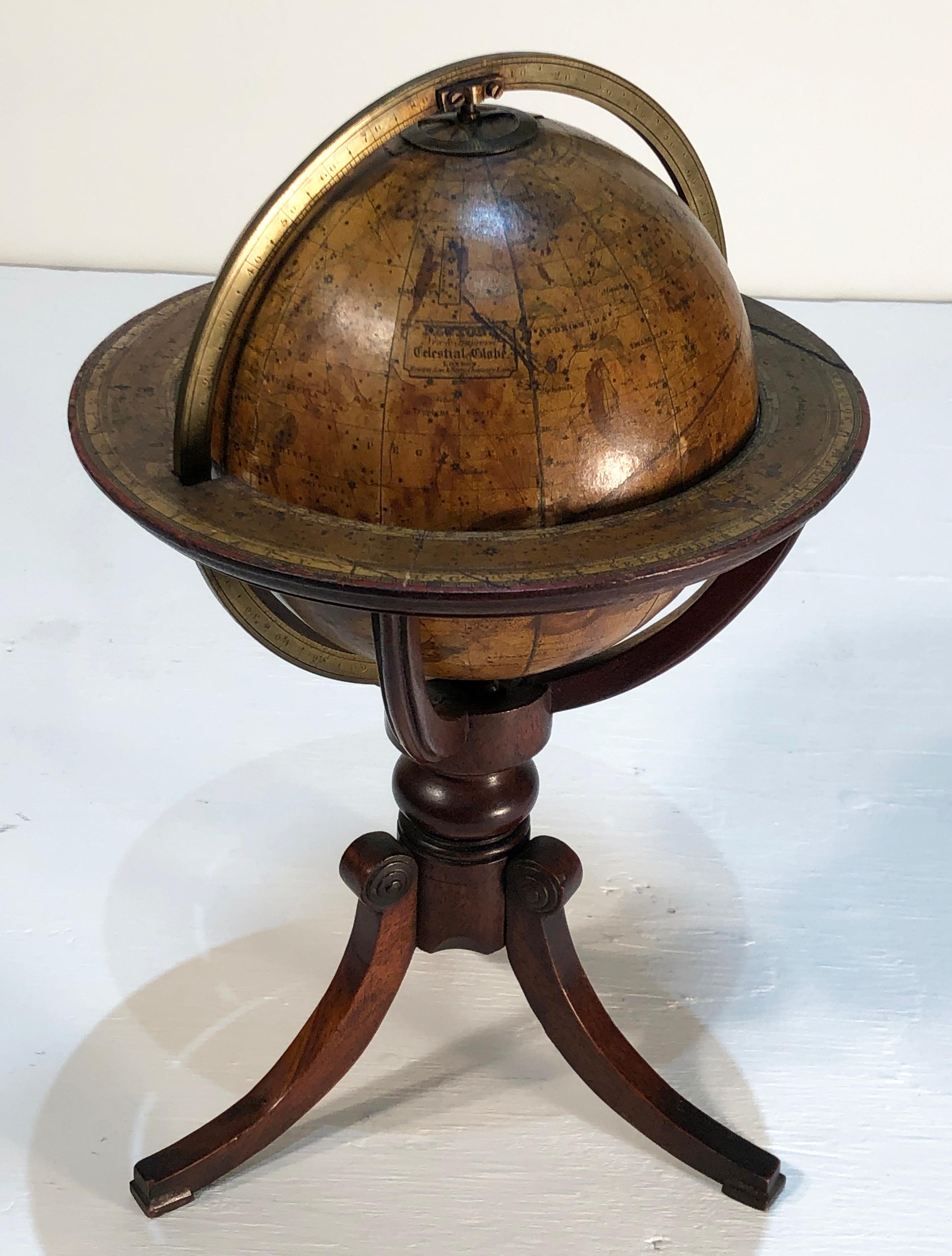Pair of Miniature 19th Century Globes, Terrestrial and Celestial 1