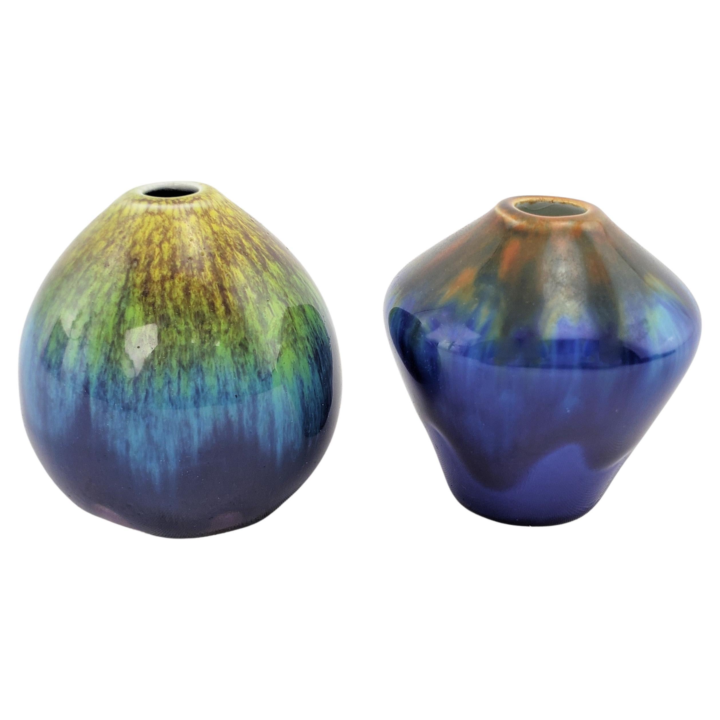 Pair of Miniature Berndt Friberg for Gustavsberg Attributed Art Pottery Vases