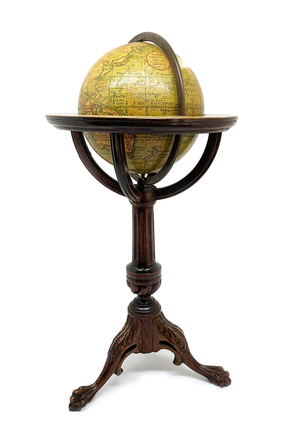 Paar Miniature Globes Lane's auf Dreibeinbasis, London nach 1833, vor 1858 (Englisch) im Angebot