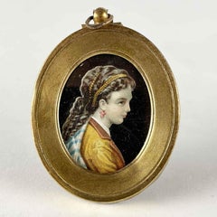 Pair of Miniature Lady Portraits 19th Century French School
