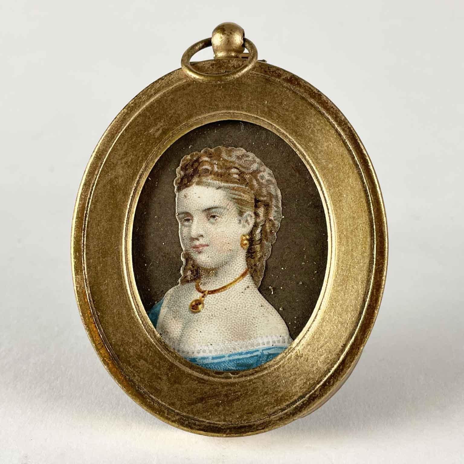 Louis Philippe Pair of Miniature Lady Portraits 19th Century French School For Sale