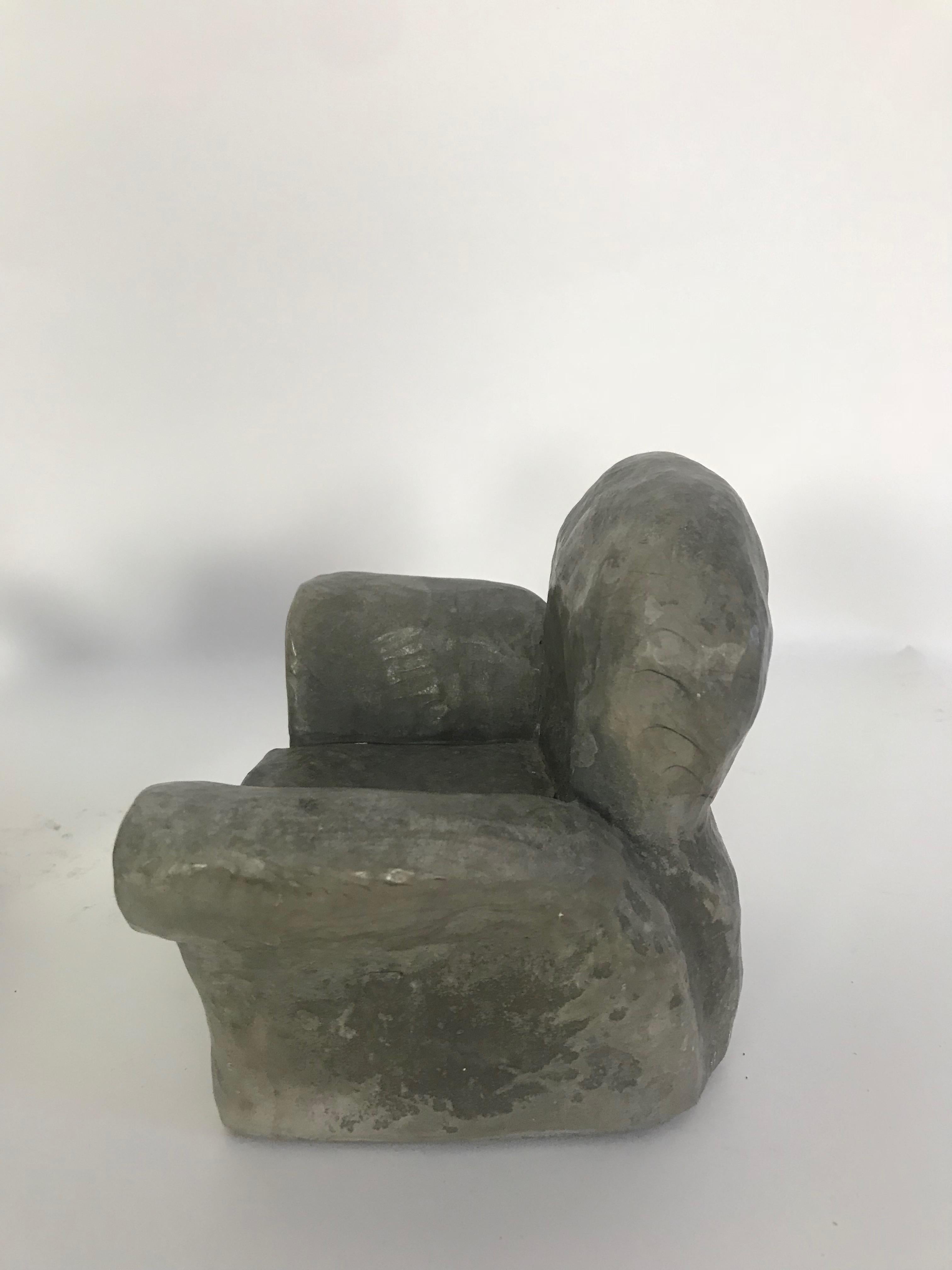 American Pair of Miniature Lounge Chair Ceramic Sculptures For Sale