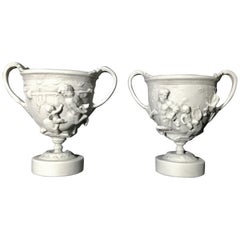 Pair of Miniature Marble Vases, 20th Century