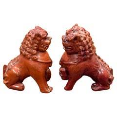 Pair of Miniature Mid-Century Resin Foo Dogs