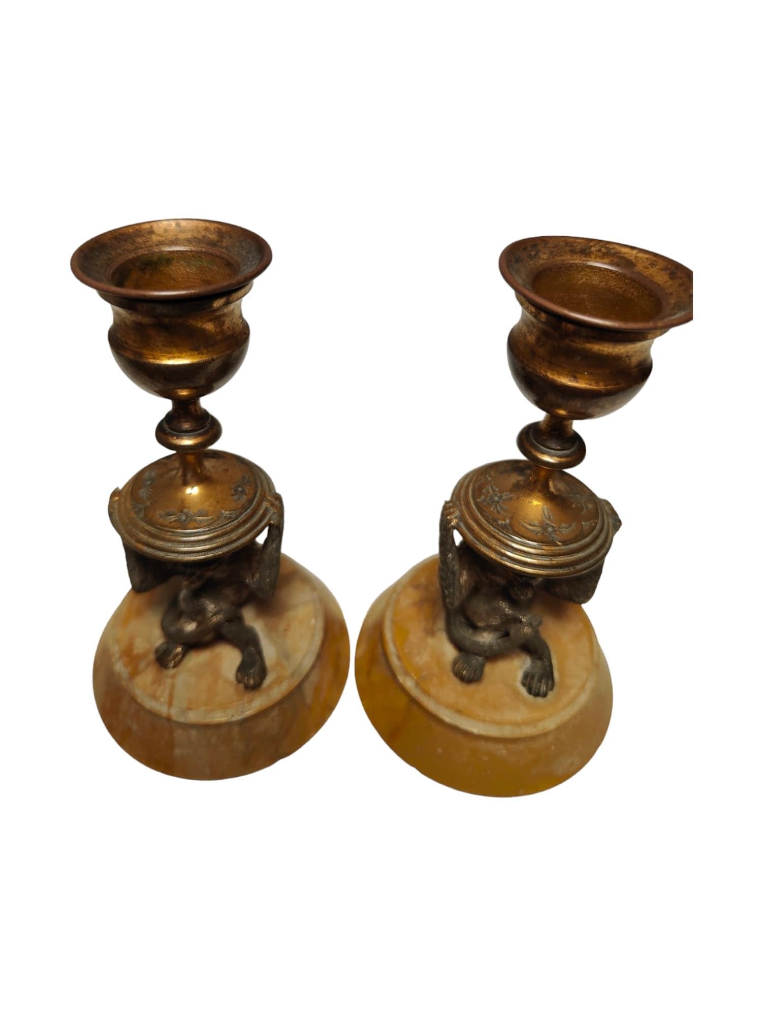 Pair of Miniature Monkey Candlesticks from the 19th Century For Sale 1