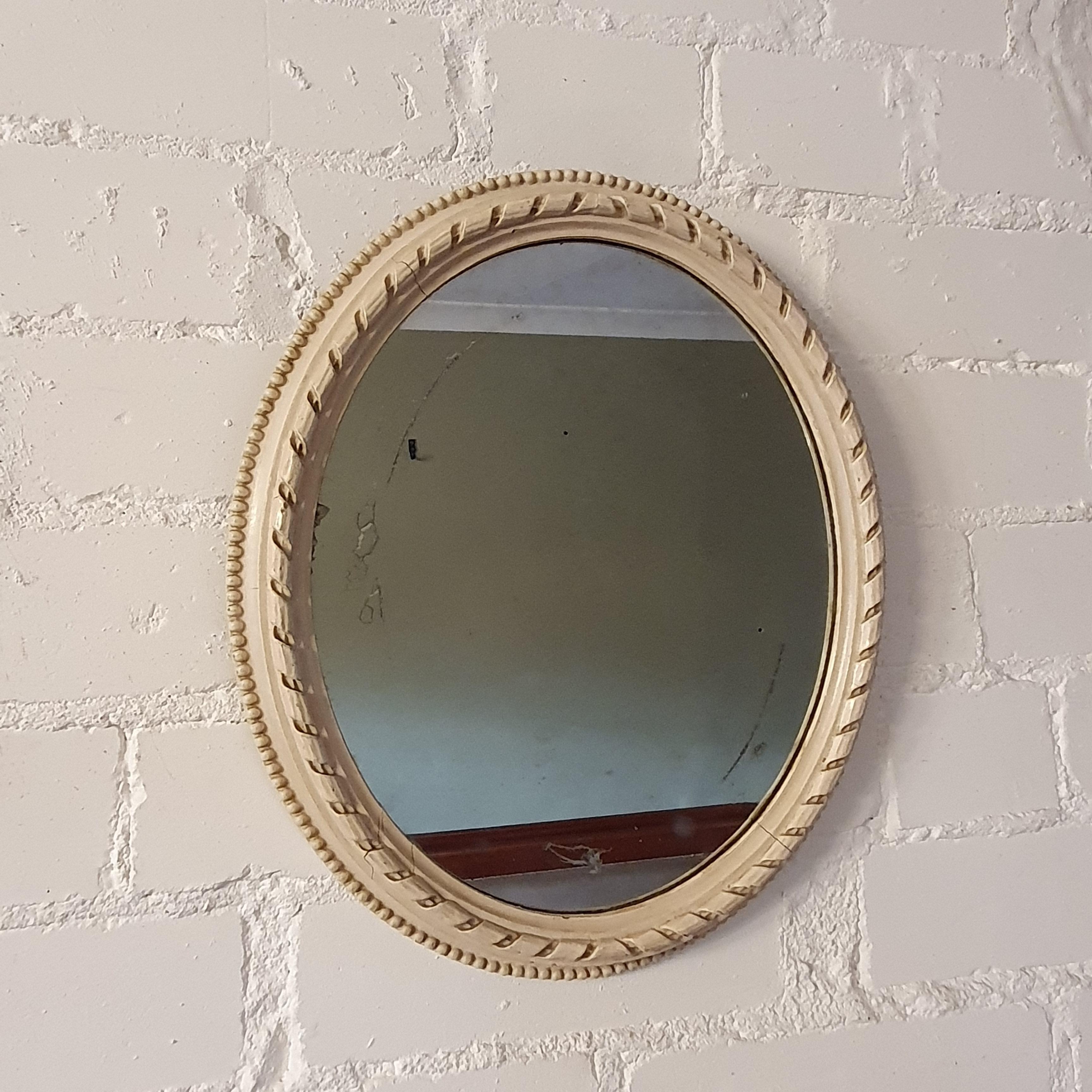 British Pair of Miniature Oval Mirrors For Sale