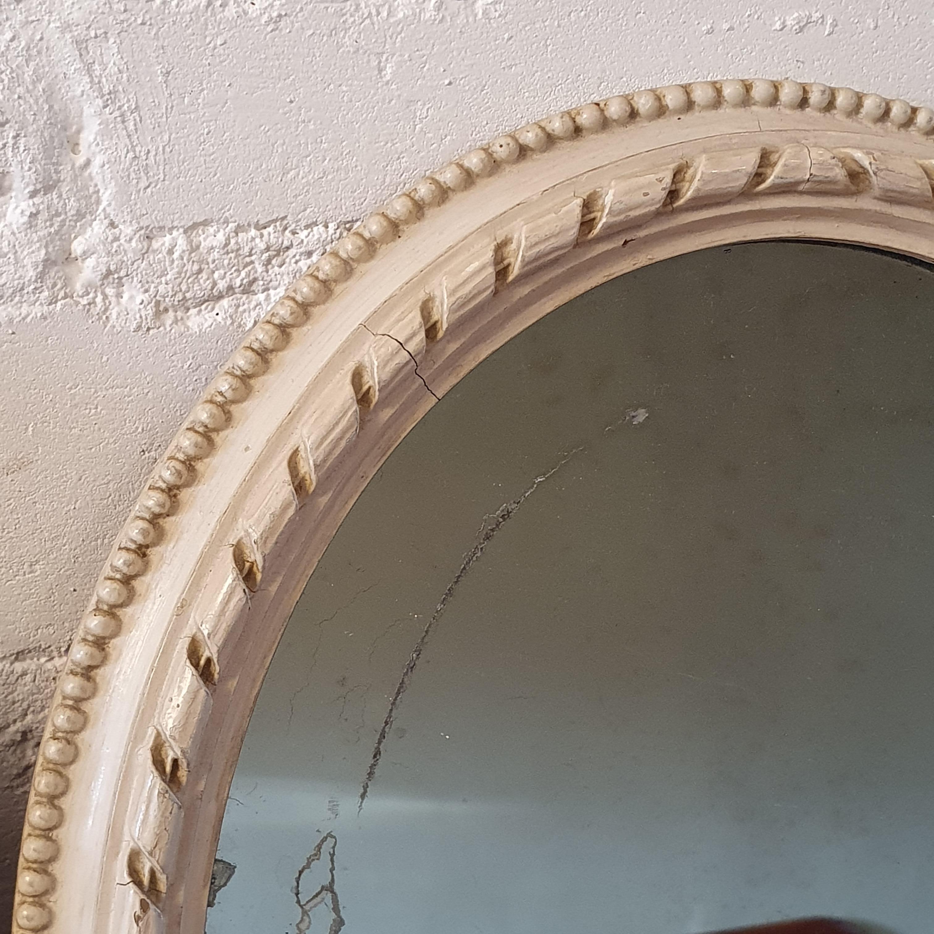 Late 19th Century Pair of Miniature Oval Mirrors For Sale