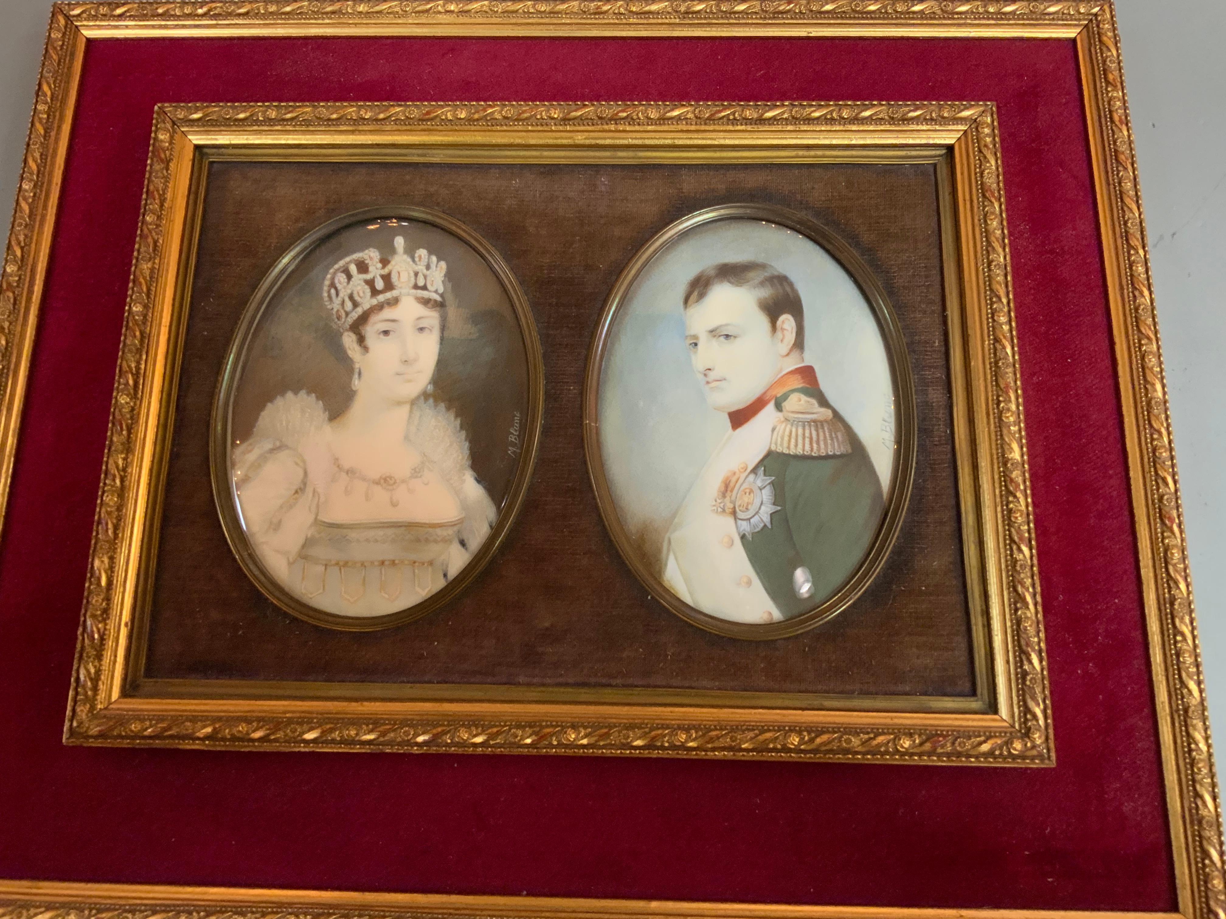 Paar Miniaturbilder auf Porzellan von Napoleon und Josephine im Angebot 3