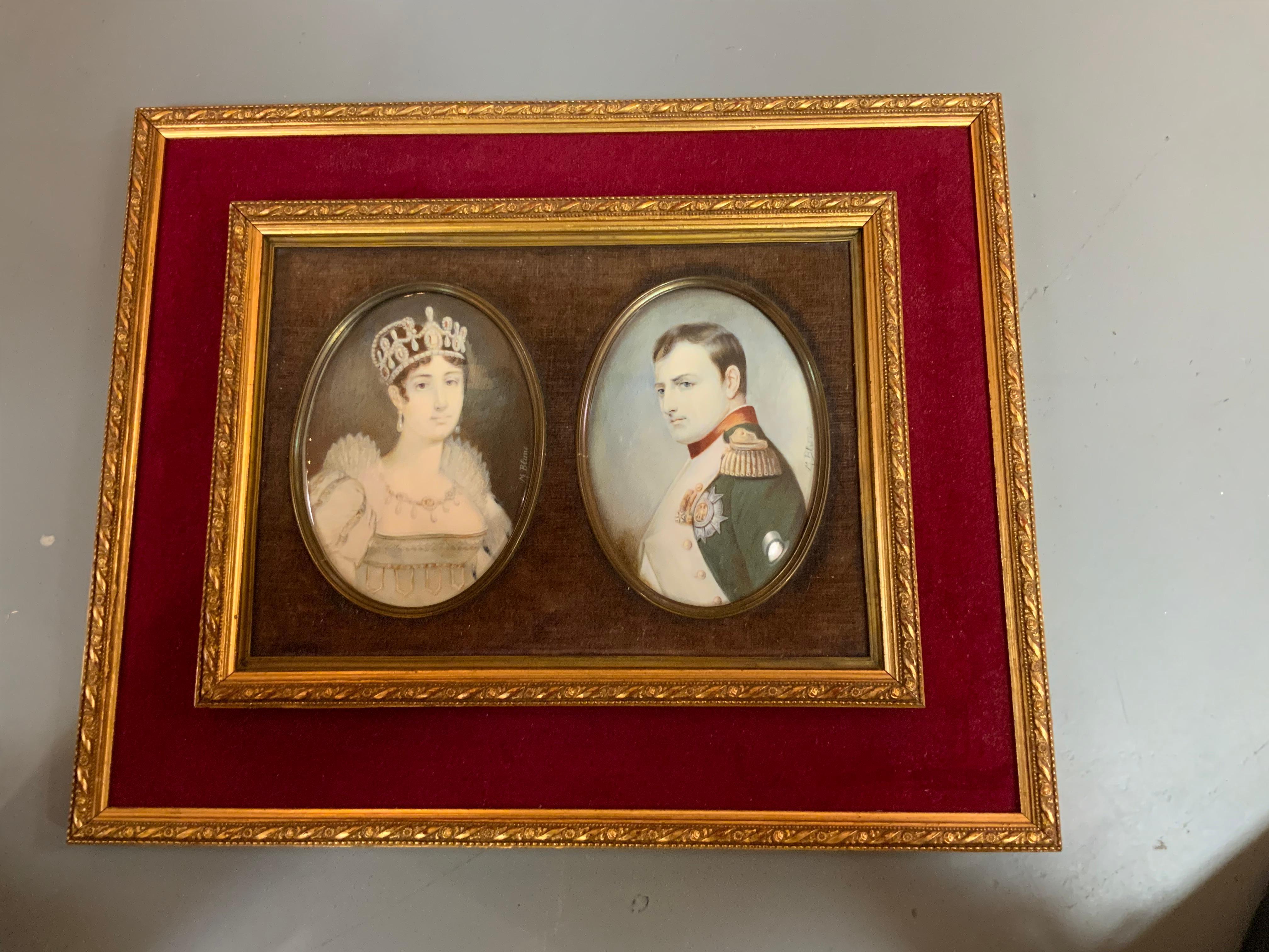 Paar Miniaturbilder auf Porzellan von Napoleon und Josephine im Angebot 4